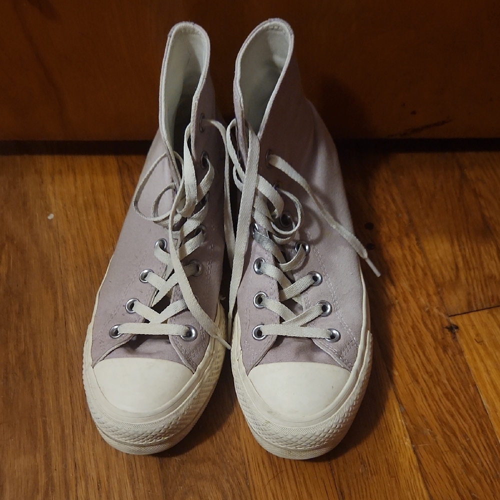 Converse Gray and White High-Top Sneakers